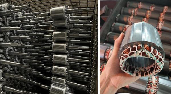 Stator and rotor of 3 phase ac electric motor