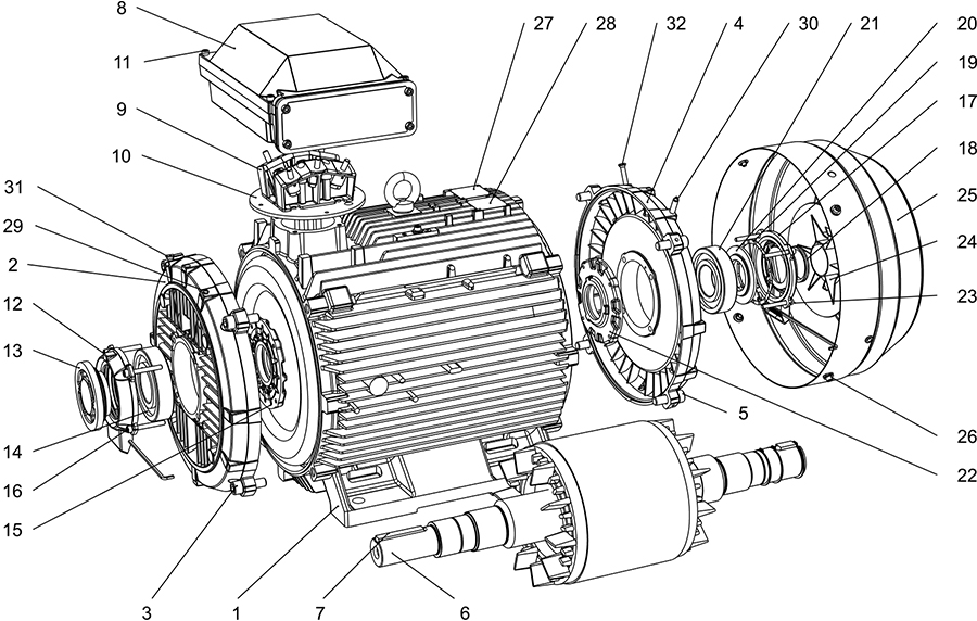 The-main-components-of-3-Phase-AC-Motor